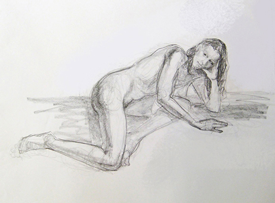 Reclining Nude , Graphite on Paper