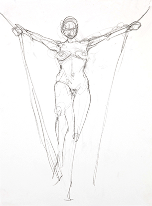 Study with Ropes No. 2 , Graphite on Paper