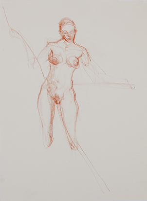 Study with Ropes No. 4 , Conté on Paper